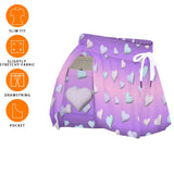 Gradient Pastel Heart Skort – Women’s Kawaii Sports Skirt with Pockets