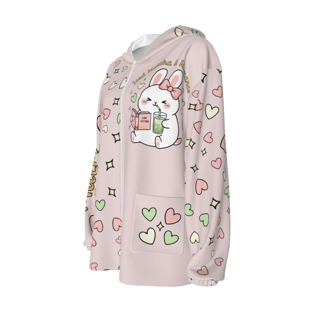 Iced Matcha Bunny Plush Pajama Hoodie