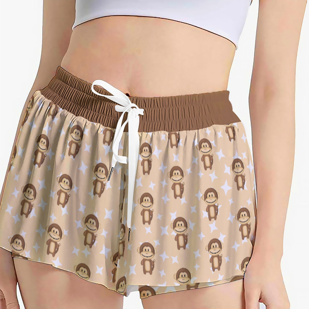 Monkey Print Sports Skort – Women’s Cute Active Skirt with Pockets