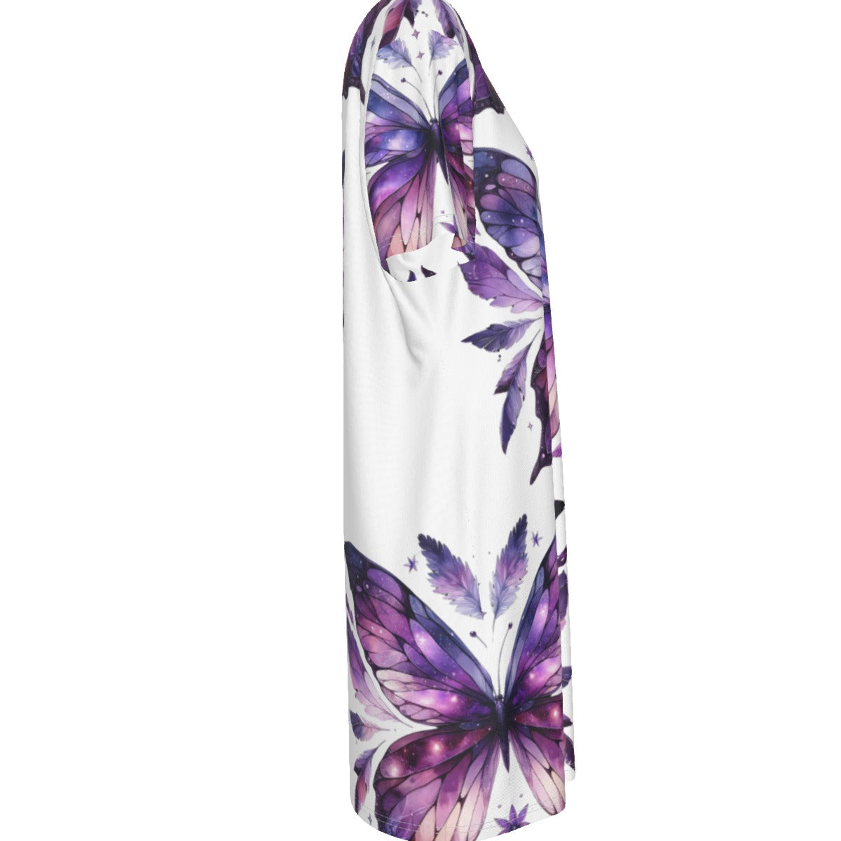 Purple Butterfly T-Shirt Dress – Fairycore Casual Summer Dress