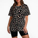Black Heart and Star Women’s T-Shirt – Relaxed Casual Top
