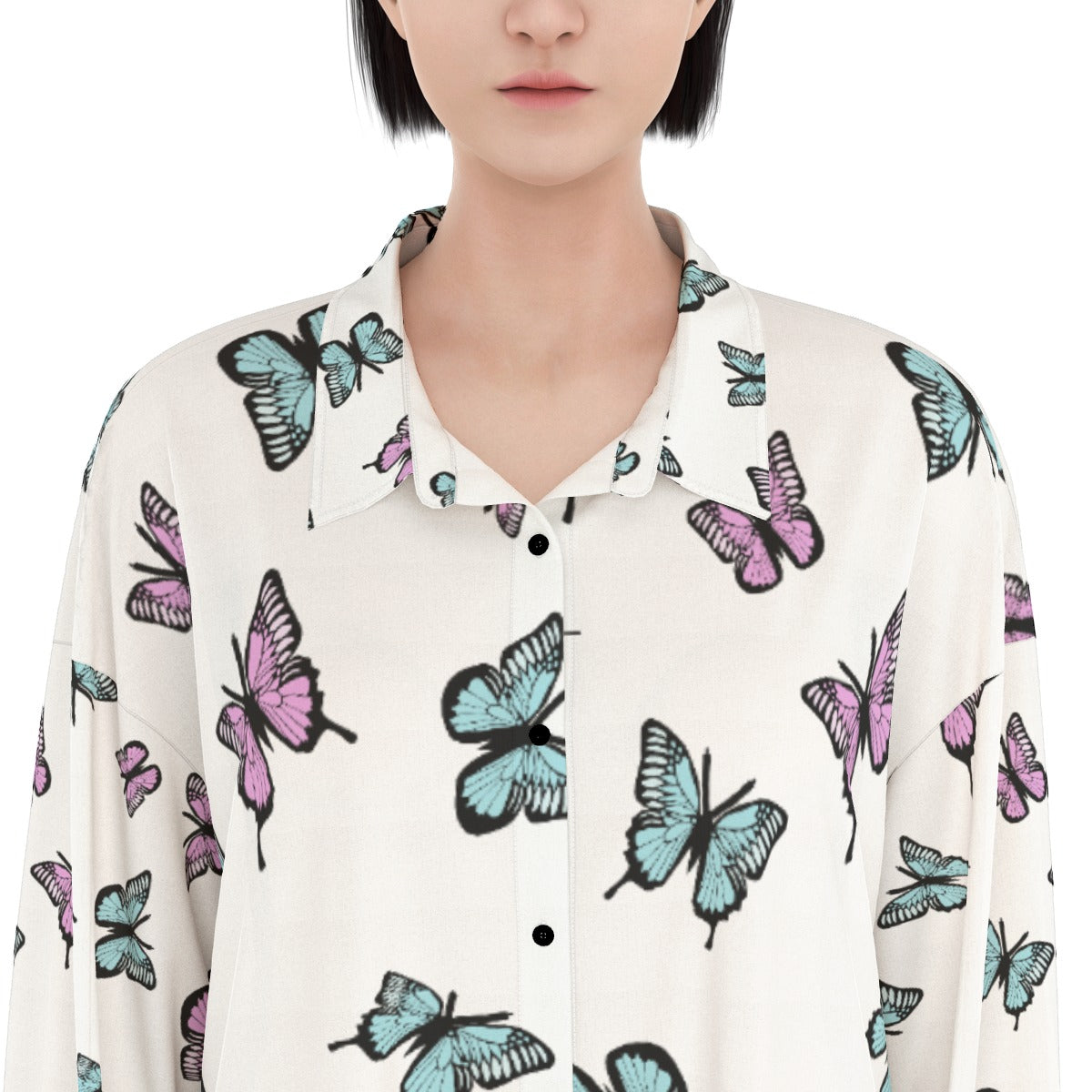 Pastel Butterfly Maxi Shirt Dress | Kawaii Heaven