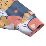 Cartoon Animal Zip Hoodie – Playful Cat & Dog Graphic Jacket