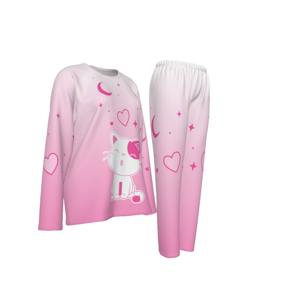 Pink Sleepy Cat Pajama Set