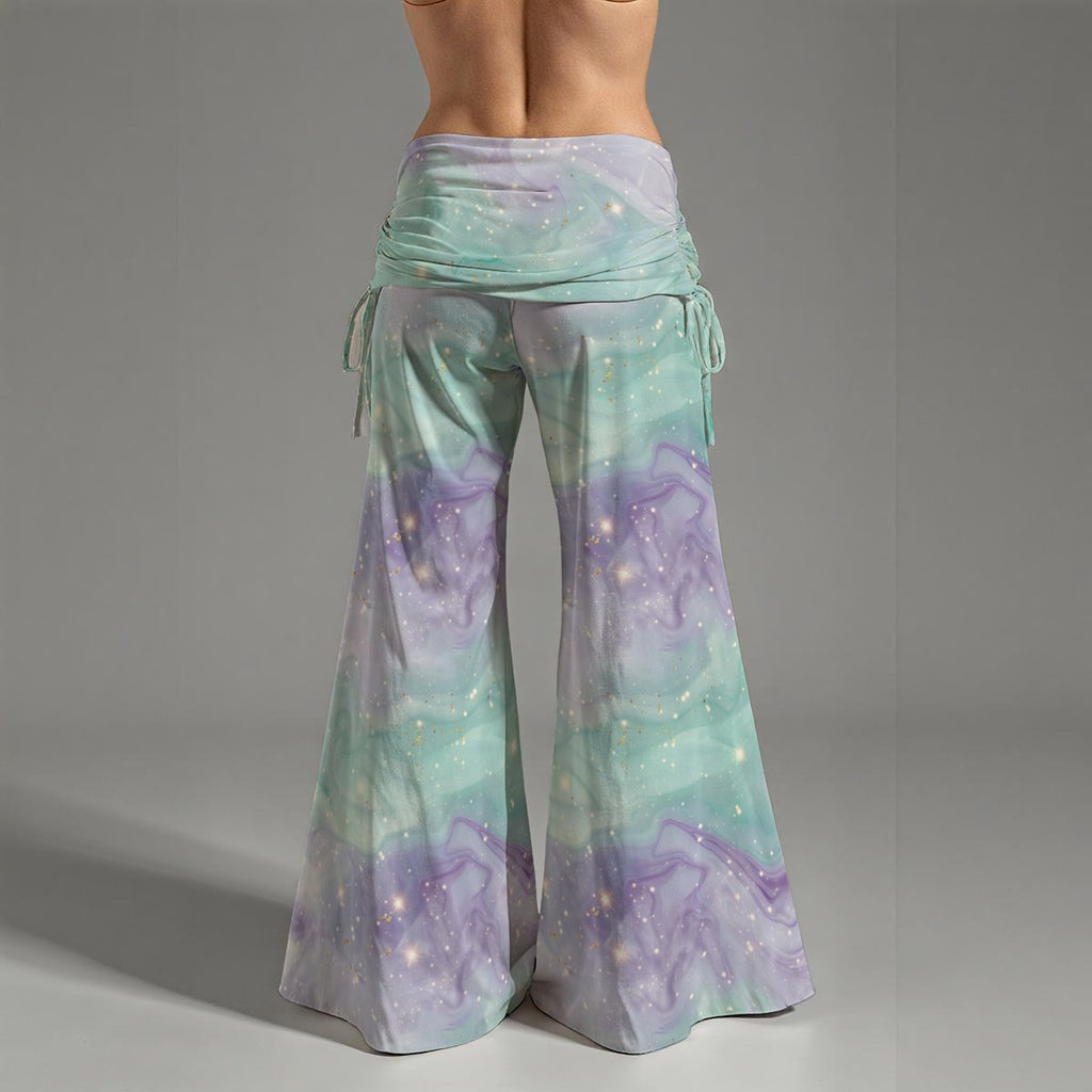 Pastel Galaxy Wide Leg Pants – High Waist Flowy Trousers