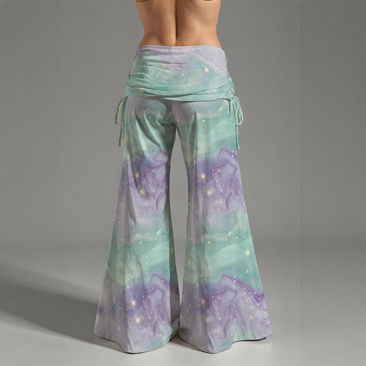 Pastel Galaxy Wide Leg Pants – High Waist Flowy Trousers