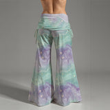 Pastel Galaxy Wide Leg Pants – High Waist Flowy Trousers