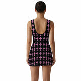 Pink Cross Y2K Soft Goth Mini Dress