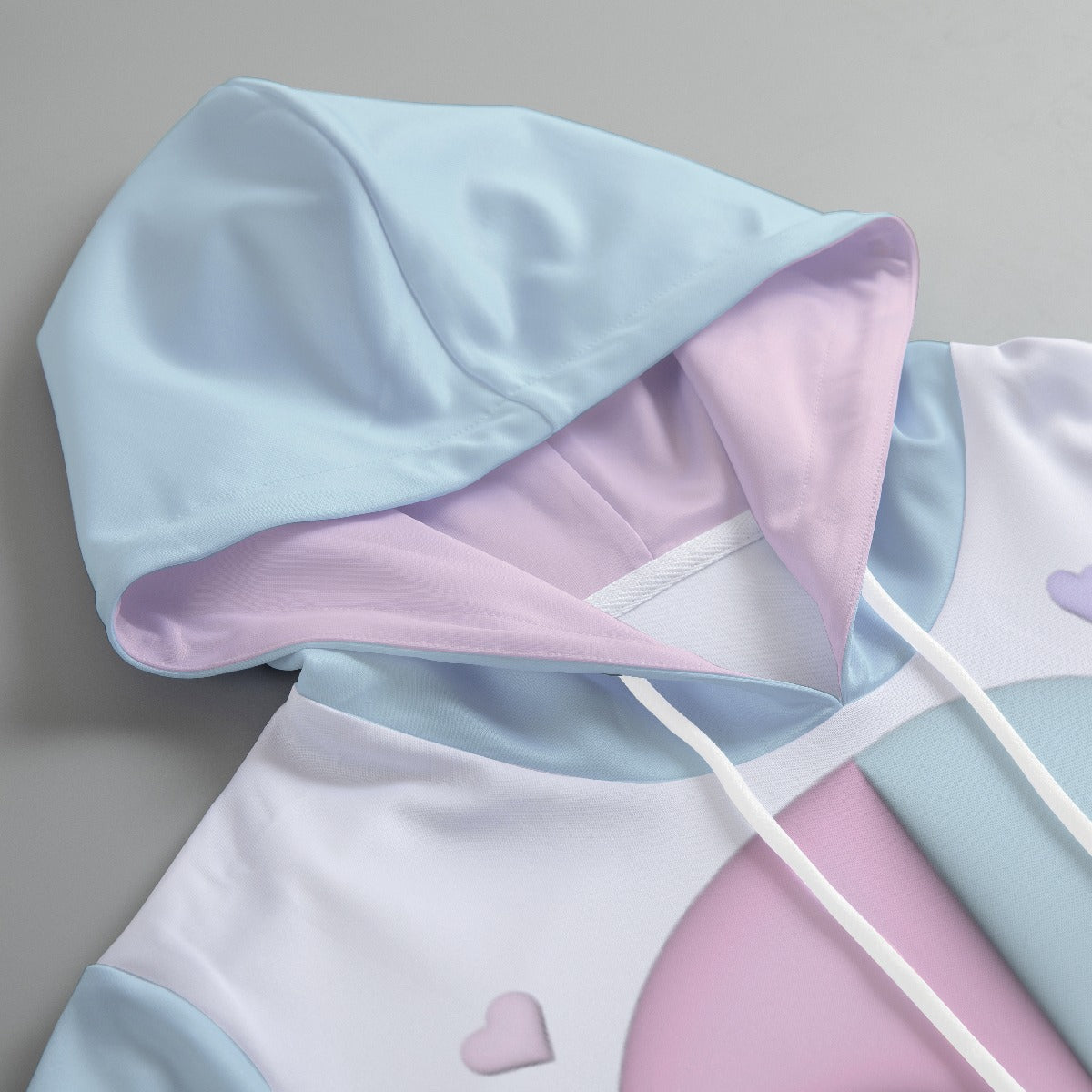 Pastel Skeleton Print Women's Pullover Hoodie - Kawaii Heaven Scuba Hooded Sweatshirt with Drawstring