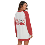 Kawaii Heaven Women's Love You Kitty Round Neck Raglan Sleeve Sweater