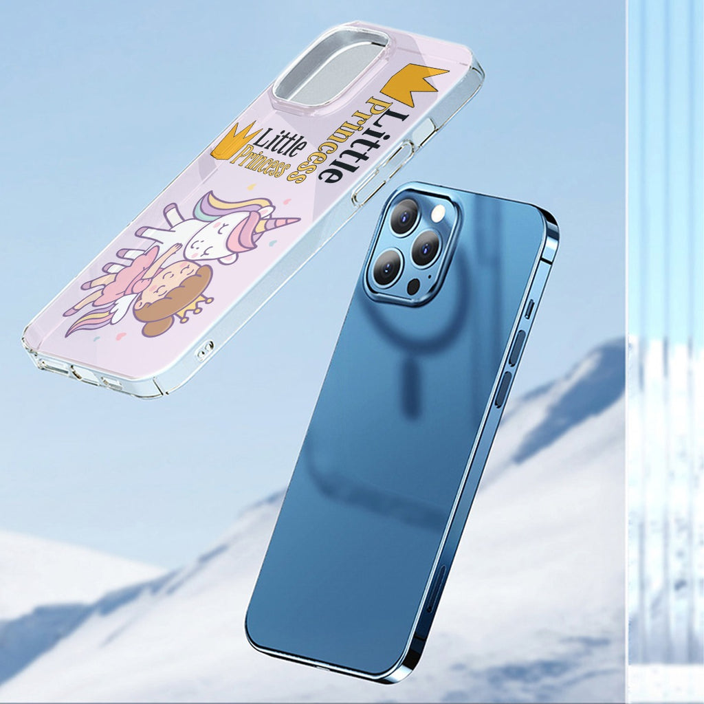 Kawaii Heaven TPU iPhone 14/15 Case with Sleeping Princess & Unicorn Design