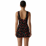 Cherry Wrap Mini Dress – Sleeveless Slim Fit Summer Dress