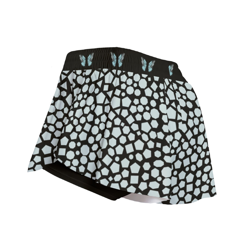 Butterfly Skort – Black White Skirt Shorts with Pockets