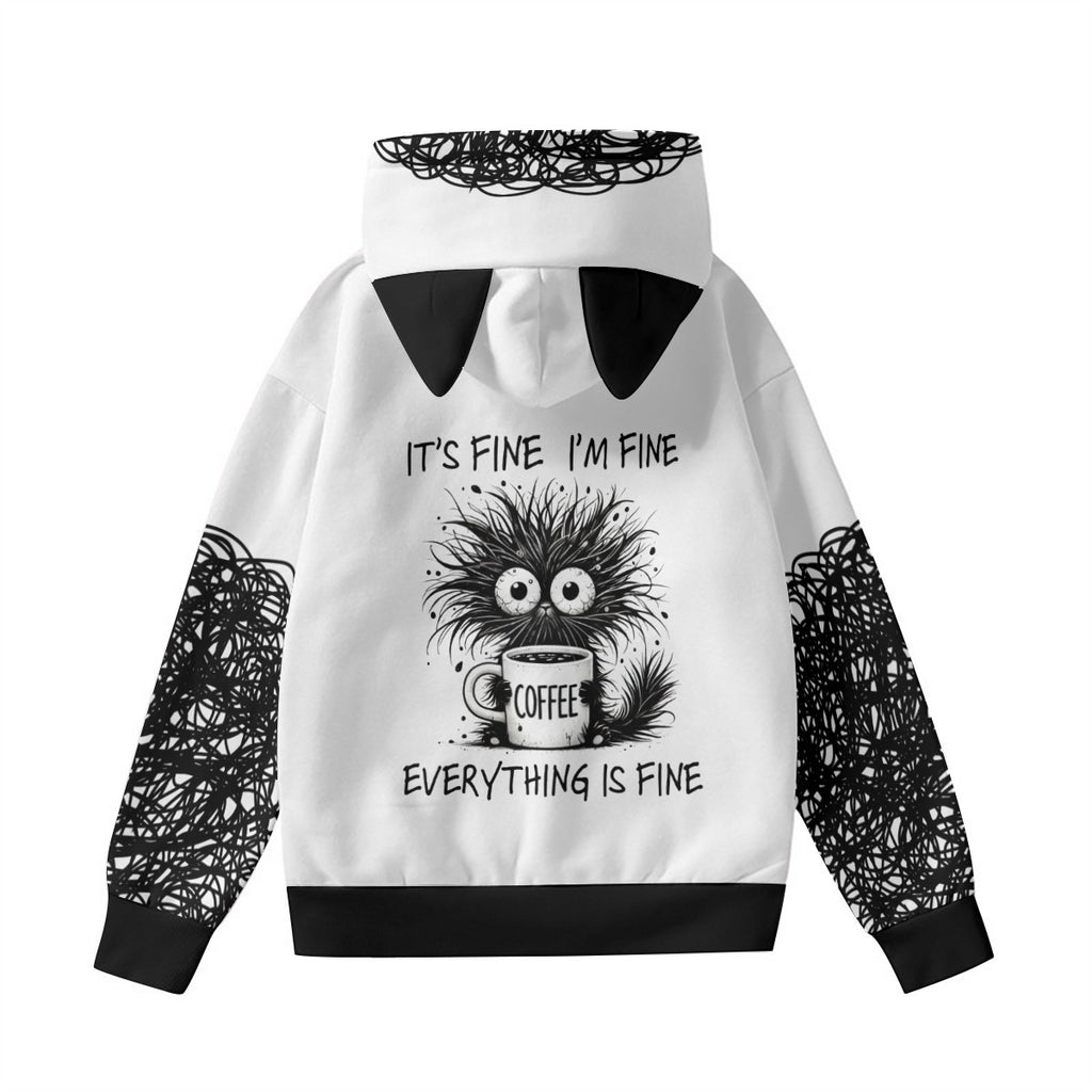 It’s Fine Coffee Cat Ear Hoodie