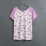 Pink Bow Raglan T-Shirt – Soft Short Sleeve Jersey Top