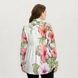 Floral Button Shirt – Pink Flower Loose Fit Blouse