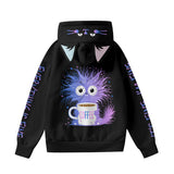Kawaii Cat Ear Hoodie – “Everything Is Fine” Coffee Sweatshirt for Cat Lovers