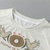 Home Is Mom Crop Tee – Cute Bird & Nest Graphic Women’s Shirt