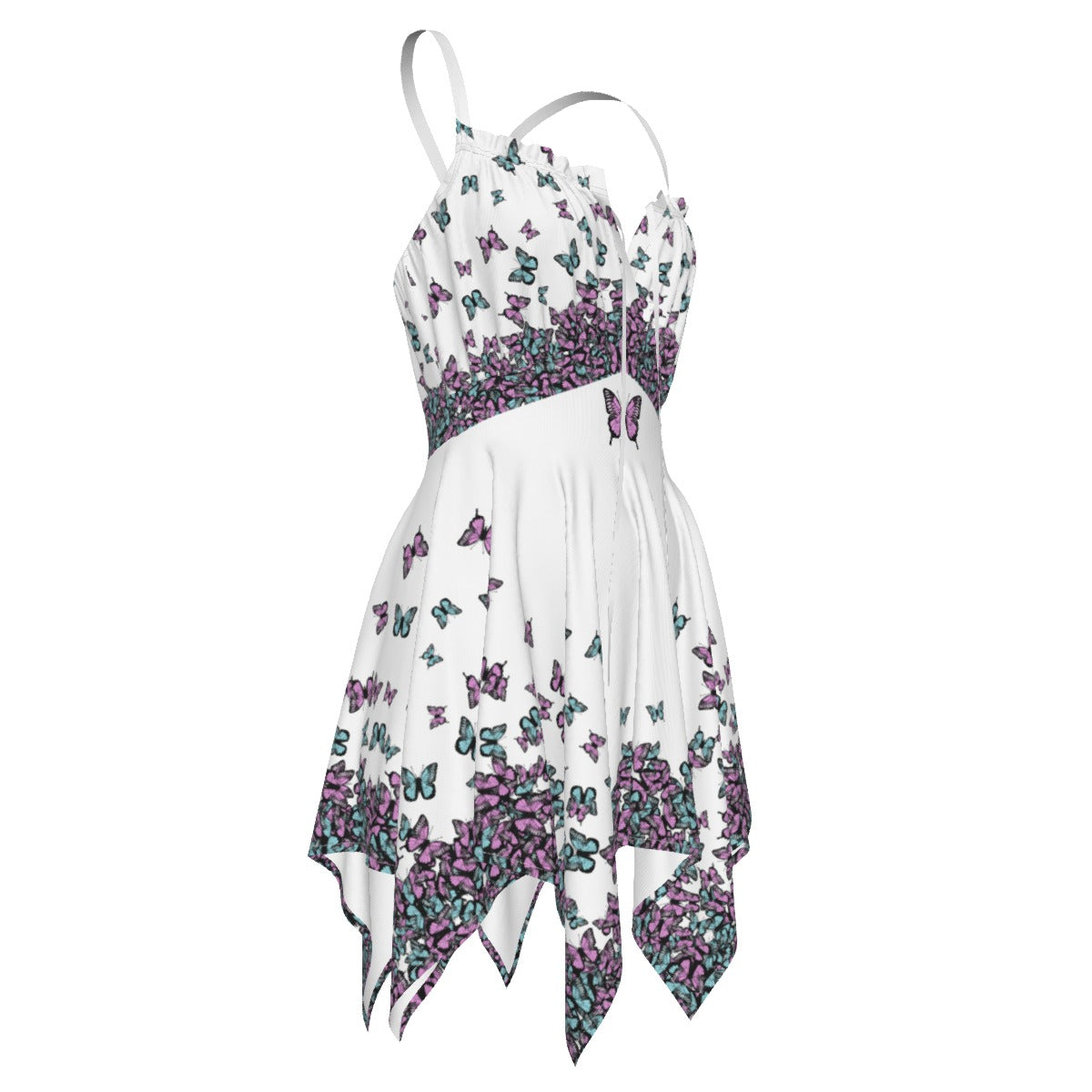 Butterfly Handkerchief Dress – Fairycore Spaghetti Strap Summer Dress