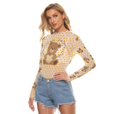 Teddy Bear Mesh Long Sleeve Top – Sheer Kawaii Style