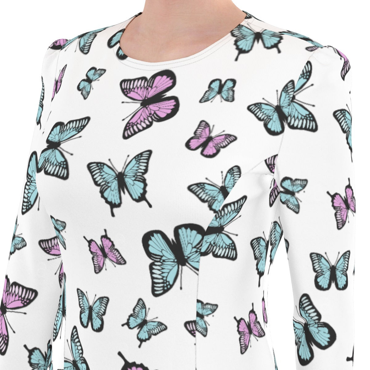Kawaii Heaven Women's Irish Butterfly Dream Long Sleeve Skater Dress
