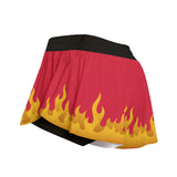 Women's Kawaii Devil Flame Skorts with Pockets for Sports & Fashion