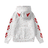 Kawaii Heaven Women's Cat Ear Hoodie with Red Paw Print Design