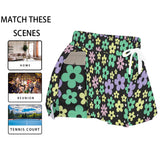 Kawaii Heaven Women's Retro Bloom Skorts with 70s Flower Power Vibes