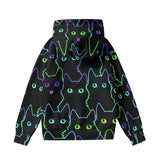 Kawaii Heaven Women's Cat Ear Hoodie with Neon Print and Decorative Ears