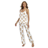 Kawaii Heaven Women's Cheeky Monkey Cartoon Pajama Set, Soft & Comfortable for Summer