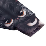 Dark Cat Zip Hoodie with Ears – Full Zip Graphic Jacket