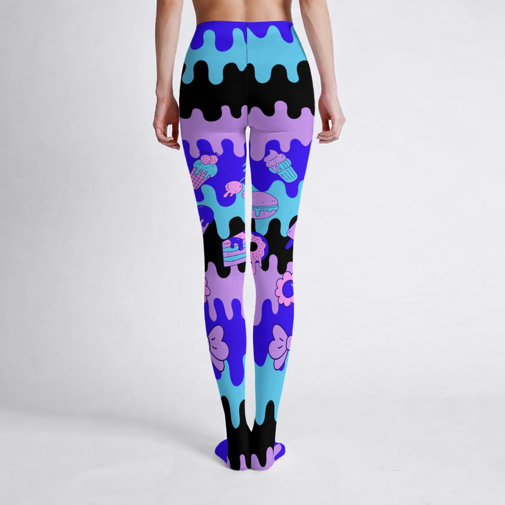Melting Pastel Tights – Kawaii Drip Design with Cute Dessert Details