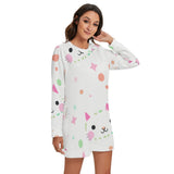 Kawaii Cat Polka Dot Women's Round Neck Raglan Sleeve Sweater