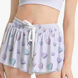 Pastel Heart Print Skort – Women’s Kawaii Sports Skirt with Pockets