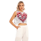 Heart Splash Crop Top – Sleeveless Loose Fit Graphic Top