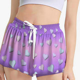 Gradient Pastel Heart Skort – Women’s Kawaii Sports Skirt with Pockets