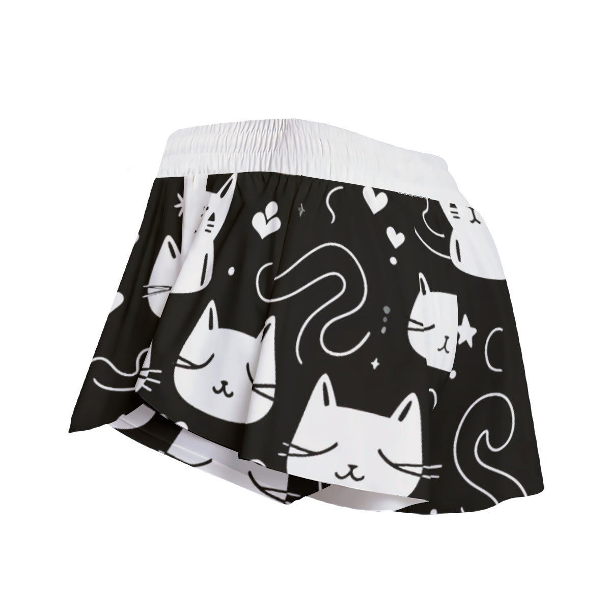 Women's Midnight Meow Active Skort with Hidden Cat Print | Kawaii Heaven