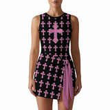 Pink Cross Y2K Soft Goth Mini Dress