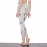 Kawaii Heaven Women's High Waist Leggings with Watercolor Floral Design | Side Stitch Closure