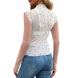 Women's Cute Bunny and Star Print Sheer Mesh Long Sleeve T-Shirt - Sexy & Breathable Design