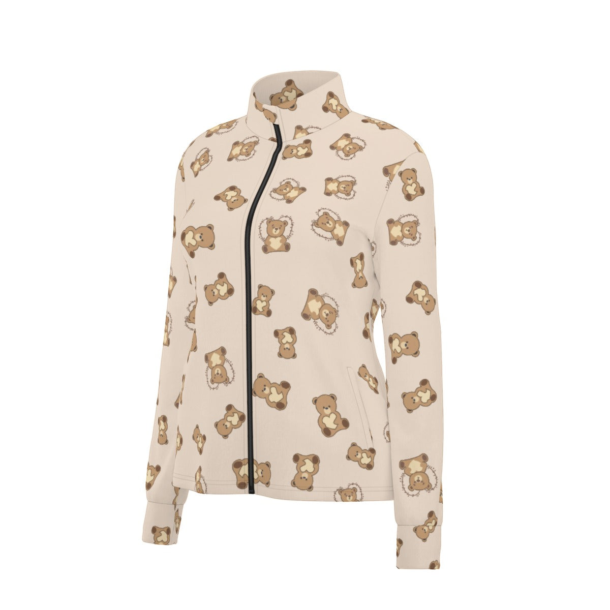 Women’s Zip-Up Jacket with Thumbholes – Fitted Stretch Jacket