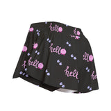 Kawaii Hello Print Women's Athletic Skorts with Pockets - Soft Microfiber Sport Skirt Shorts