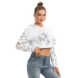 Unicorn Cropped Hoodie with Heart Sleeves – Soft Fleece Interior & Cute Pastel Design