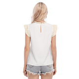 Kawaii Bunny Blouse with Ruffle Collar - Cute Rabbit Print Women's Top, Pastel Aesthetic Fashion