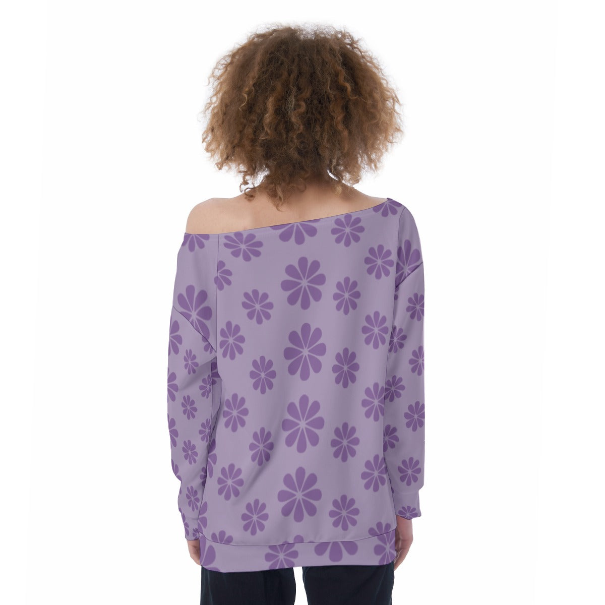 Anime Women's Oversized Off-Shoulder Sweatshirt - Scuba Fabric | All Seasons