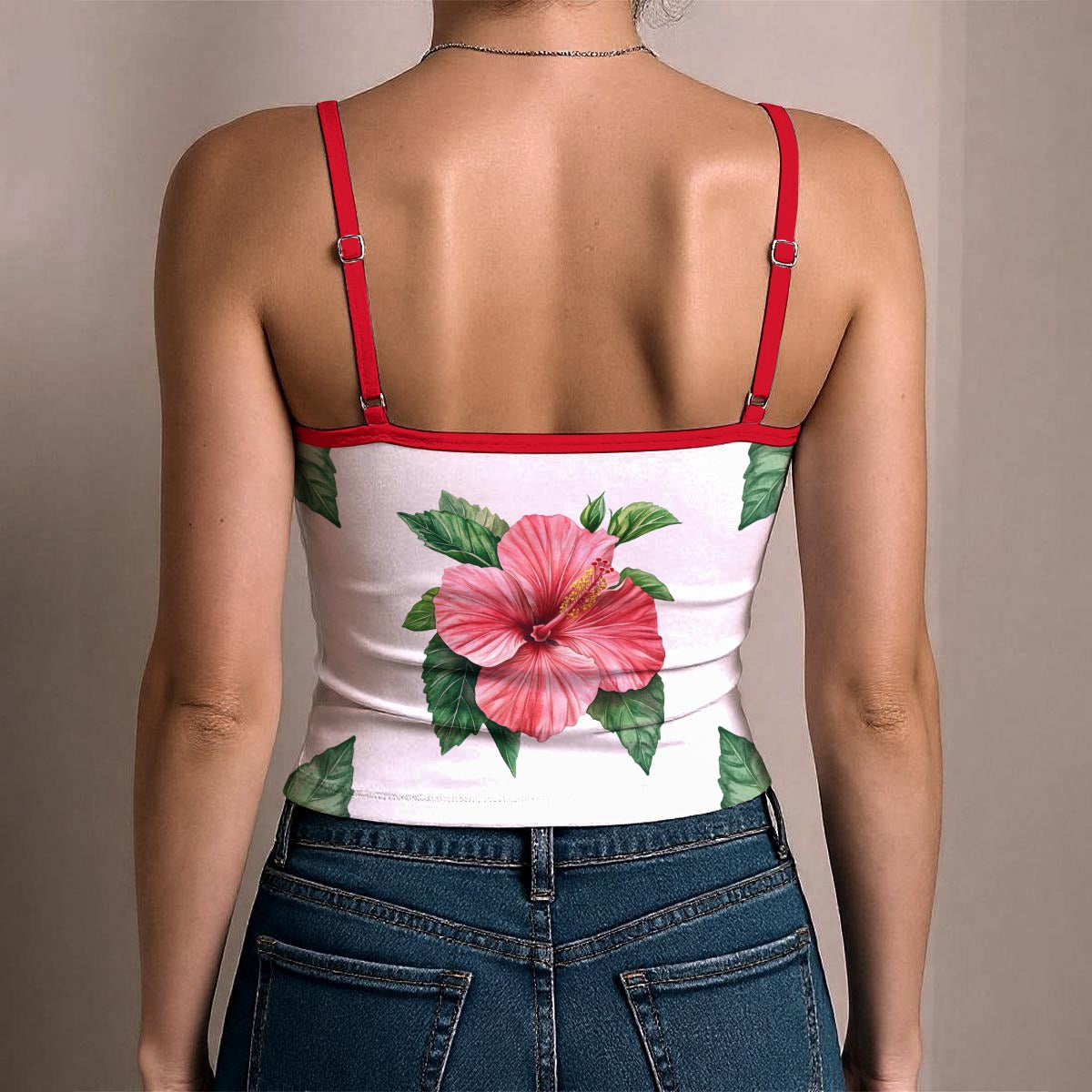 Hibiscus Cami Top – Floral Spaghetti Strap Summer Tank