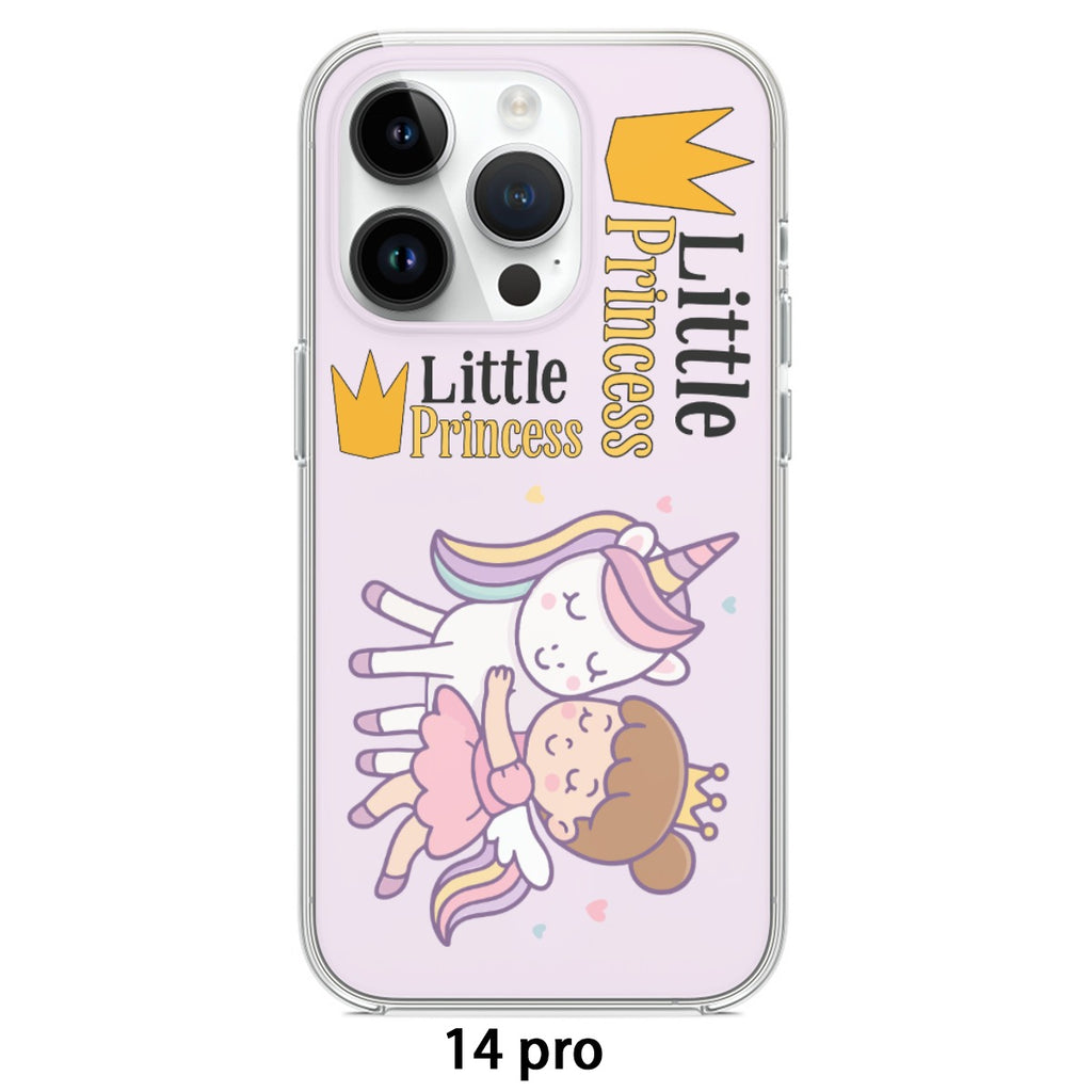 Kawaii Heaven TPU iPhone 14/15 Case with Sleeping Princess & Unicorn Design