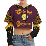 Bee Cropped Hoodie with Honey Drip Sleeves – Cozy Graphic Hoodie