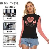 GRRR Me Heart Long Sleeve Top – Women’s Paw Print Mesh Shirt
