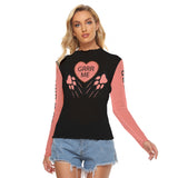 GRRR Me Heart Long Sleeve Top – Women’s Paw Print Mesh Shirt